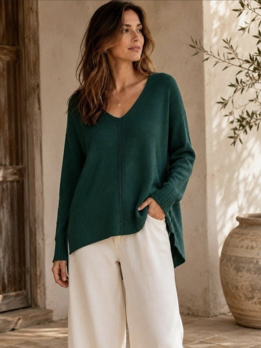 Lilly Pulitzer Deep Teal V-Neck Sweater